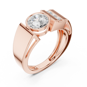 Channel Shoulder Mens Ring — 1.21ct