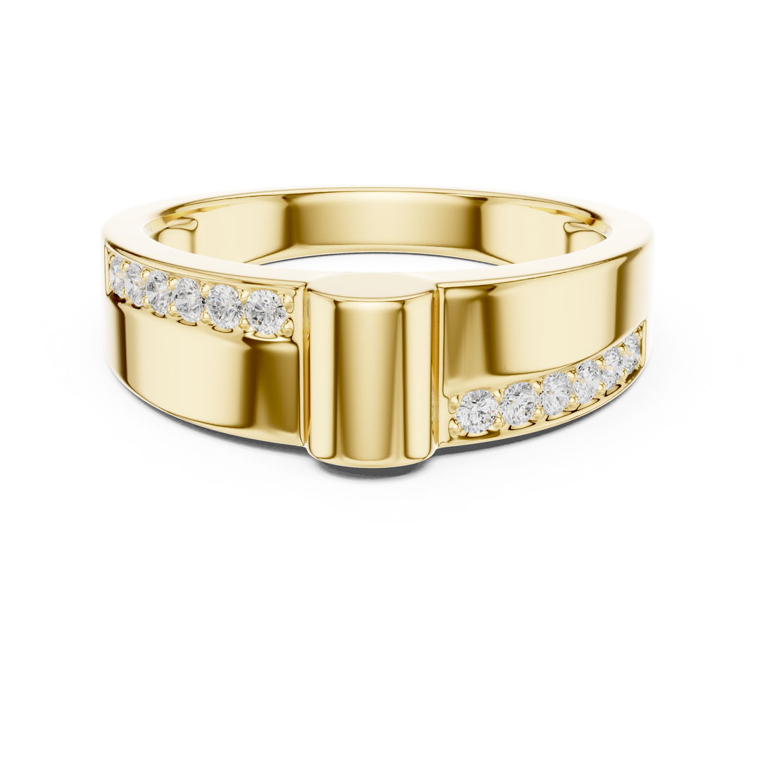 Geometric Sweep Mens Ring — 0.18ct