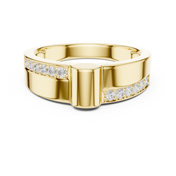 Geometric Sweep Mens Ring — 0.18ct
