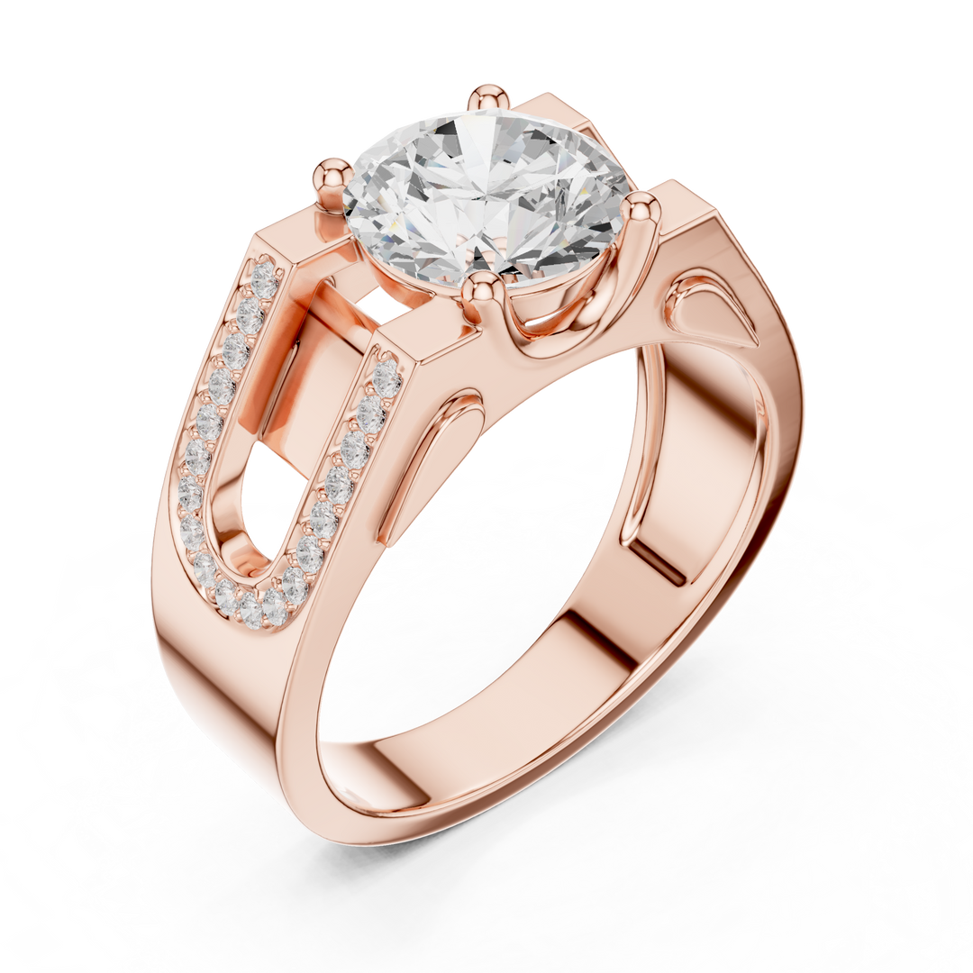 Pavé Split Shoulder Mens Ring — 1.69ct