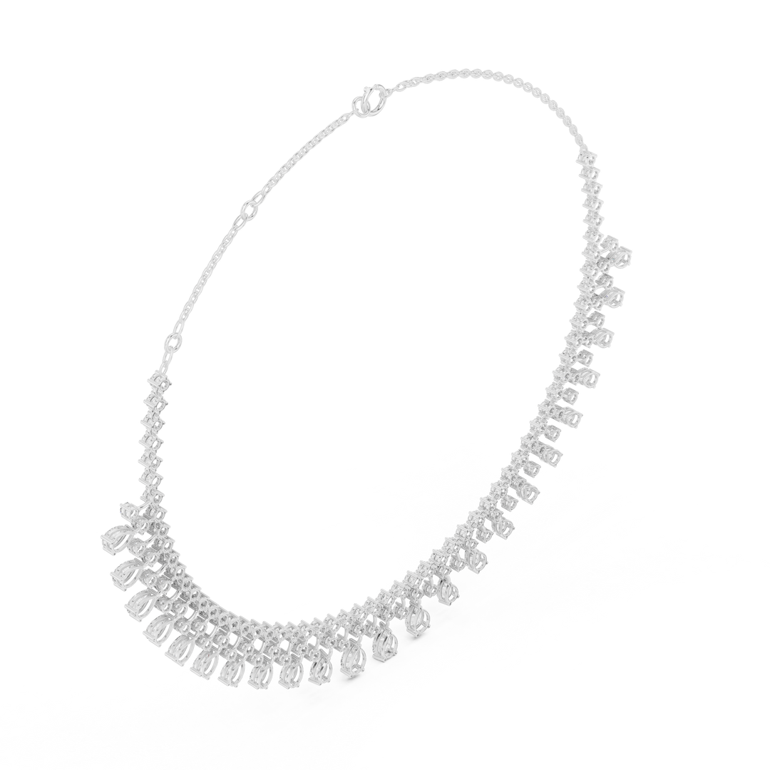 Grand Pear Fringe Necklace — 13.54ct