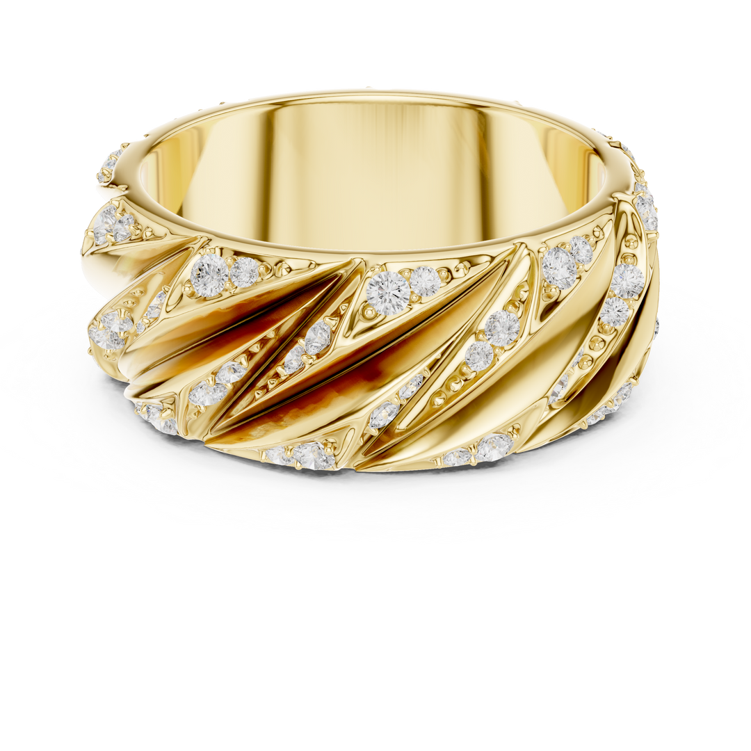 Twisted Rope Mens Ring — 0.63ct