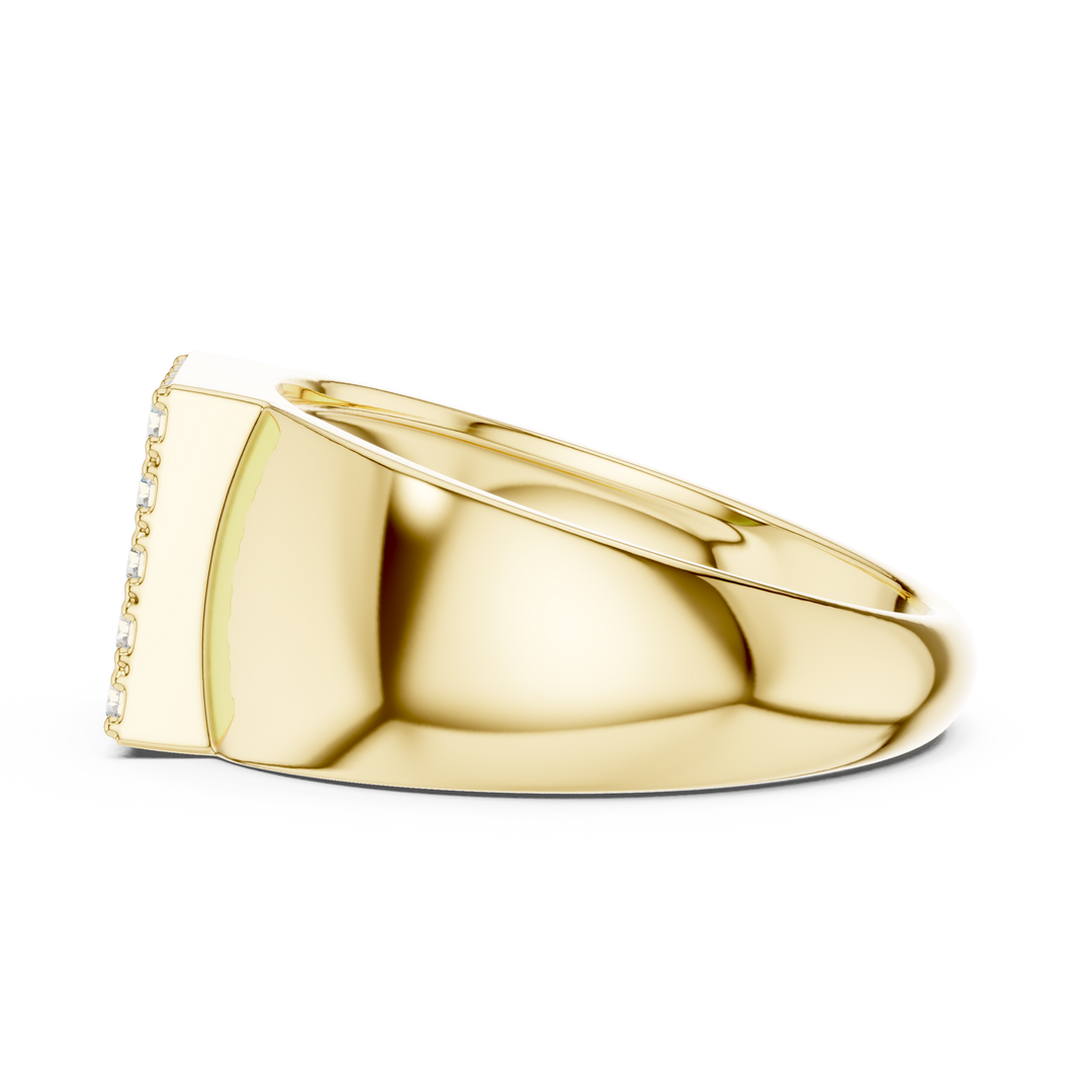 Rectangular Pavé Signet Mens Ring — 0.45ct