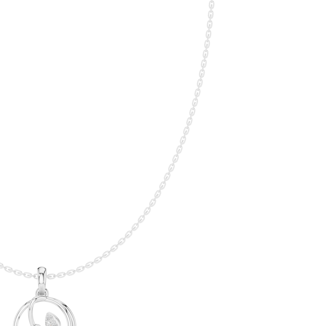 Open Circle Pendant Necklace — 0.09ct
