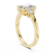 Élégance Emerald Three-Stone Diamond Ring