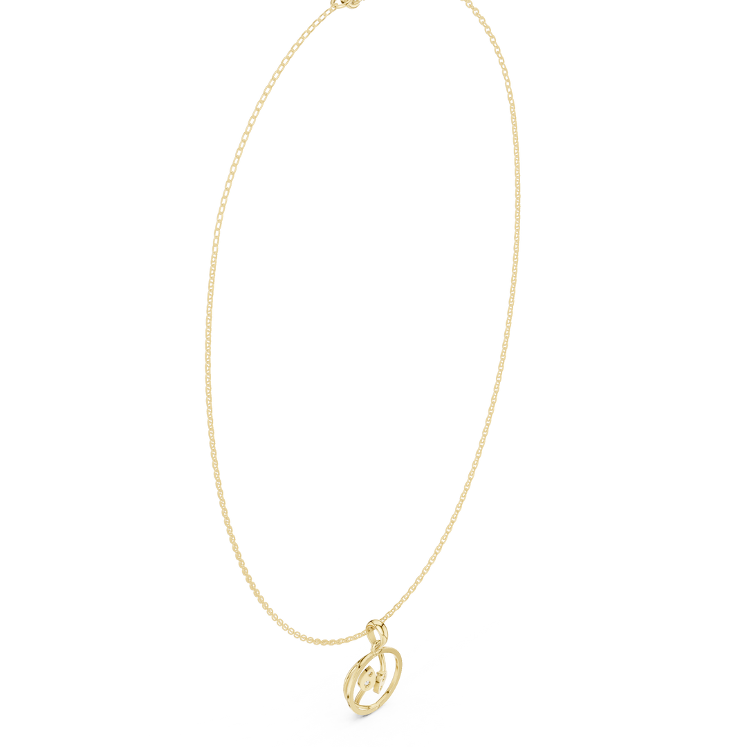 Open Circle Pendant Necklace — 0.09ct