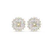 Dahlia Diamond Halo Stud Earrings