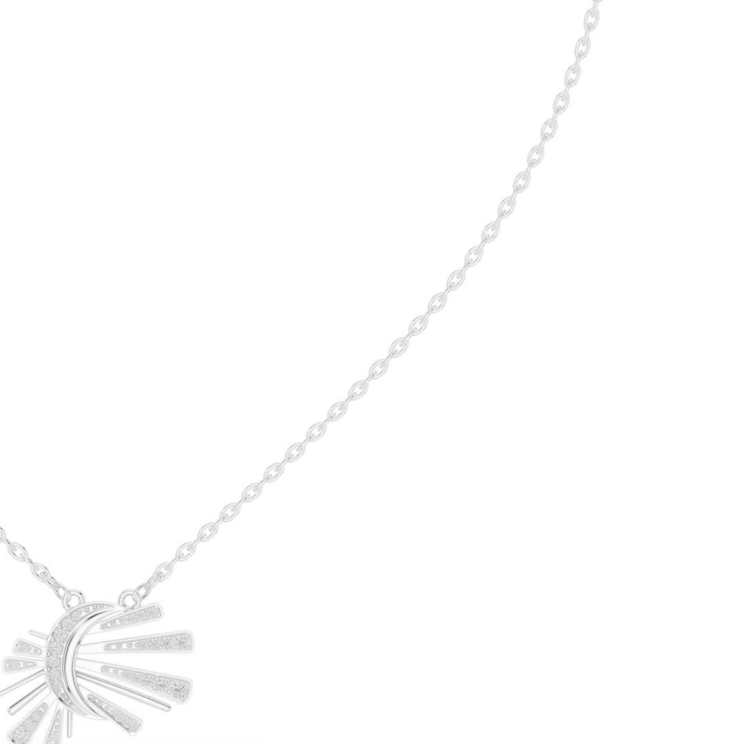 Starburst Sunray Pendant Necklace — 0.30ct