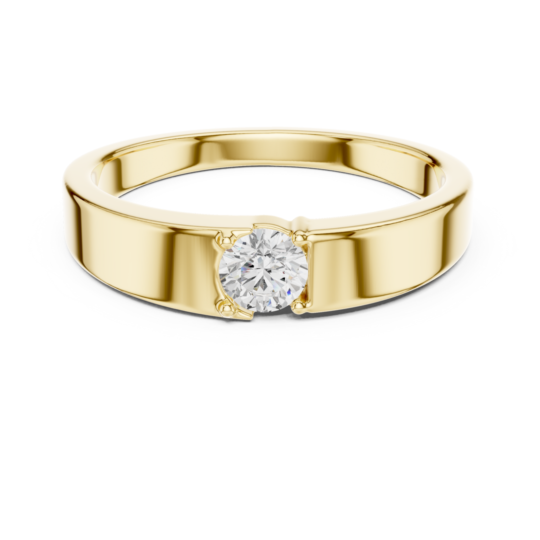Tapered Solitaire Mens Ring — 0.30ct