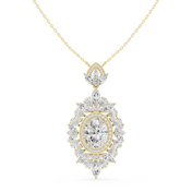 Floral Oval Drop Pendant — 7.82ct