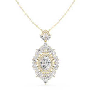 Floral Oval Drop Pendant — 7.82ct