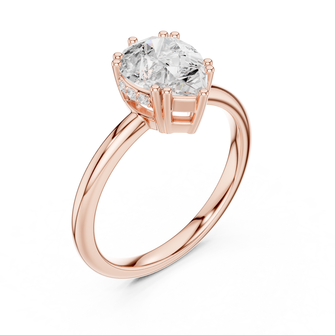 Petal Pear Shape Diamond Accent Ring