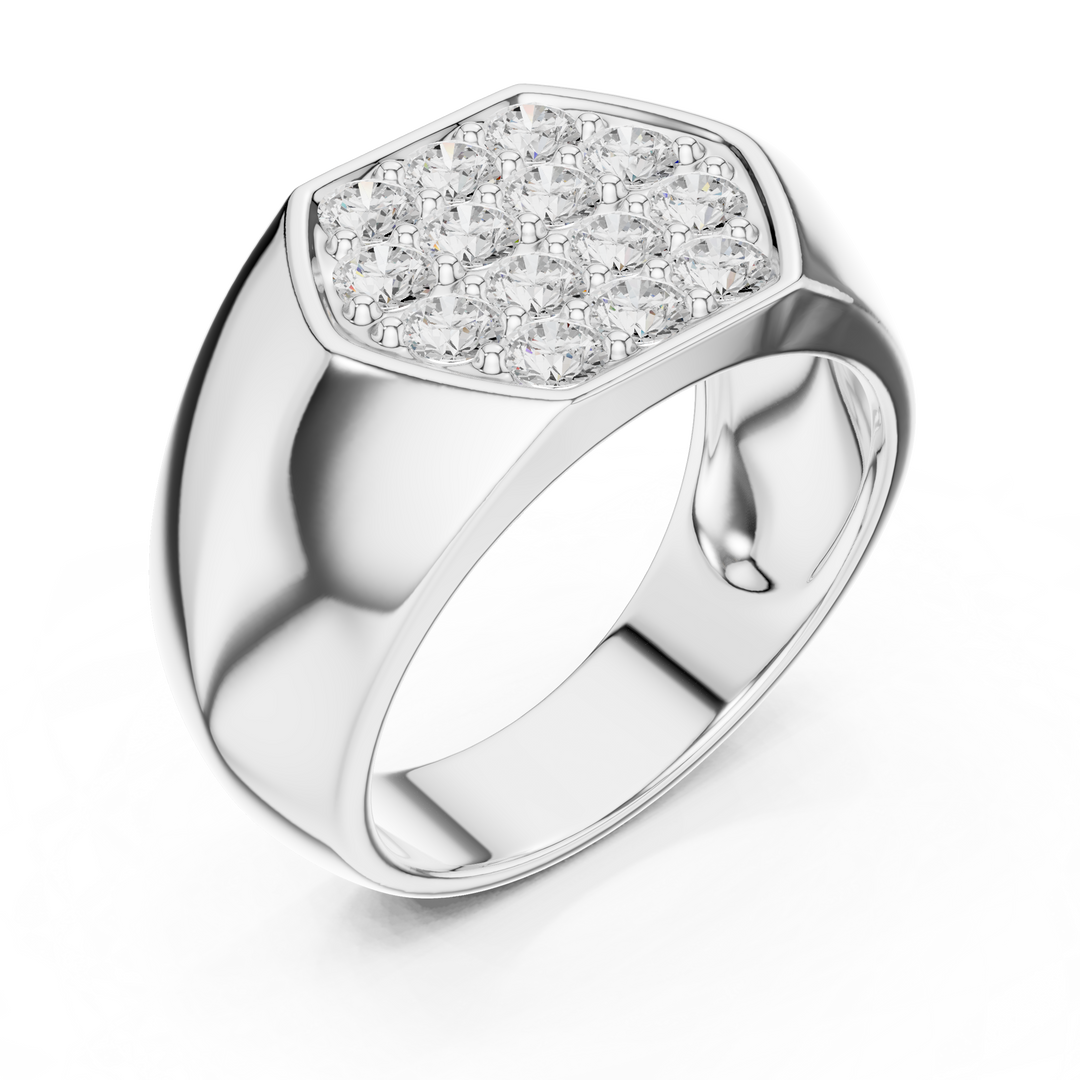 Cluster Face Mens Ring — 0.91ct