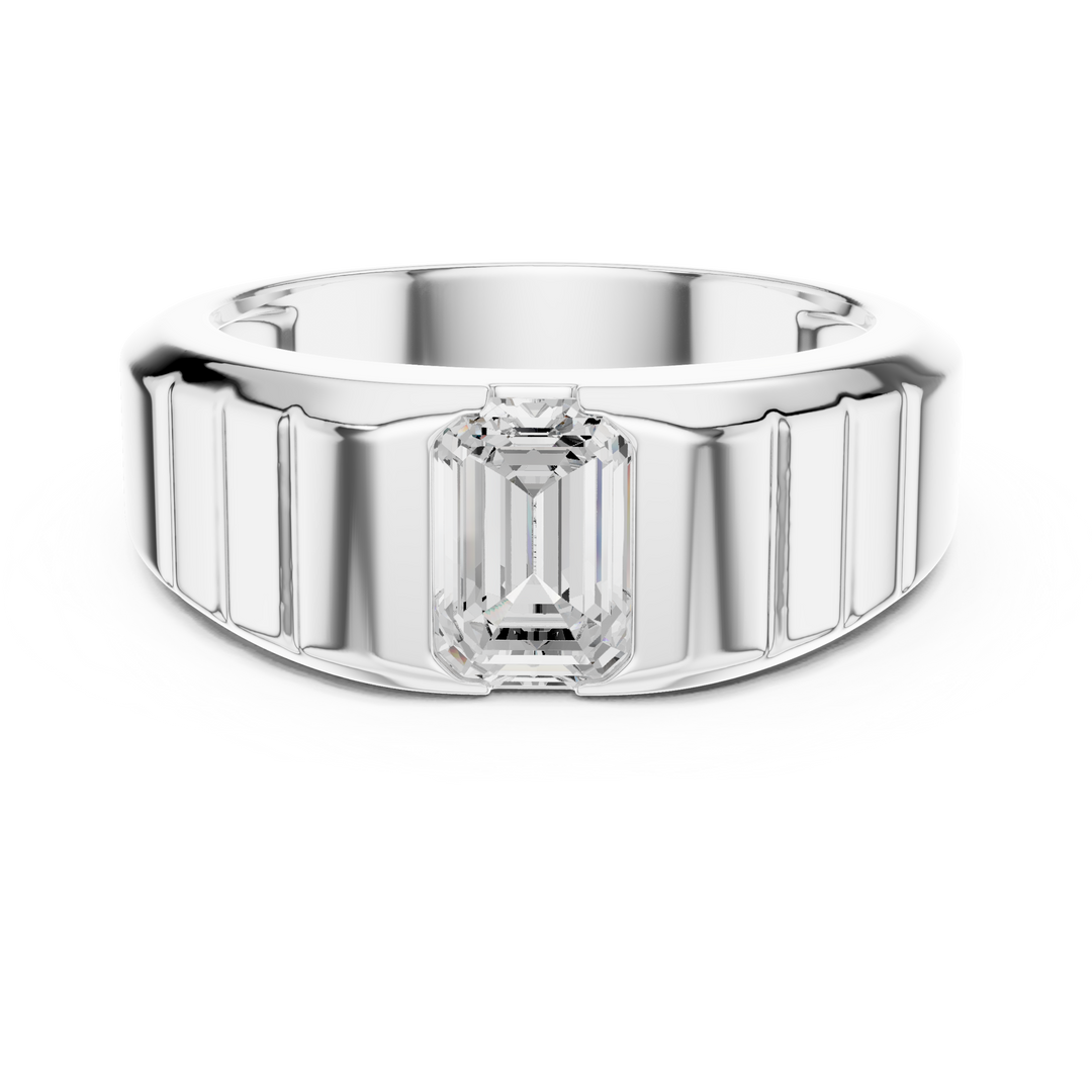 Angular Channel Mens Ring — 0.95ct