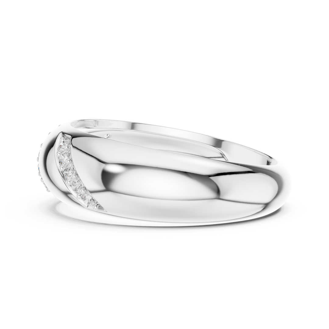 Curved Pavé Mens Ring — 0.13ct