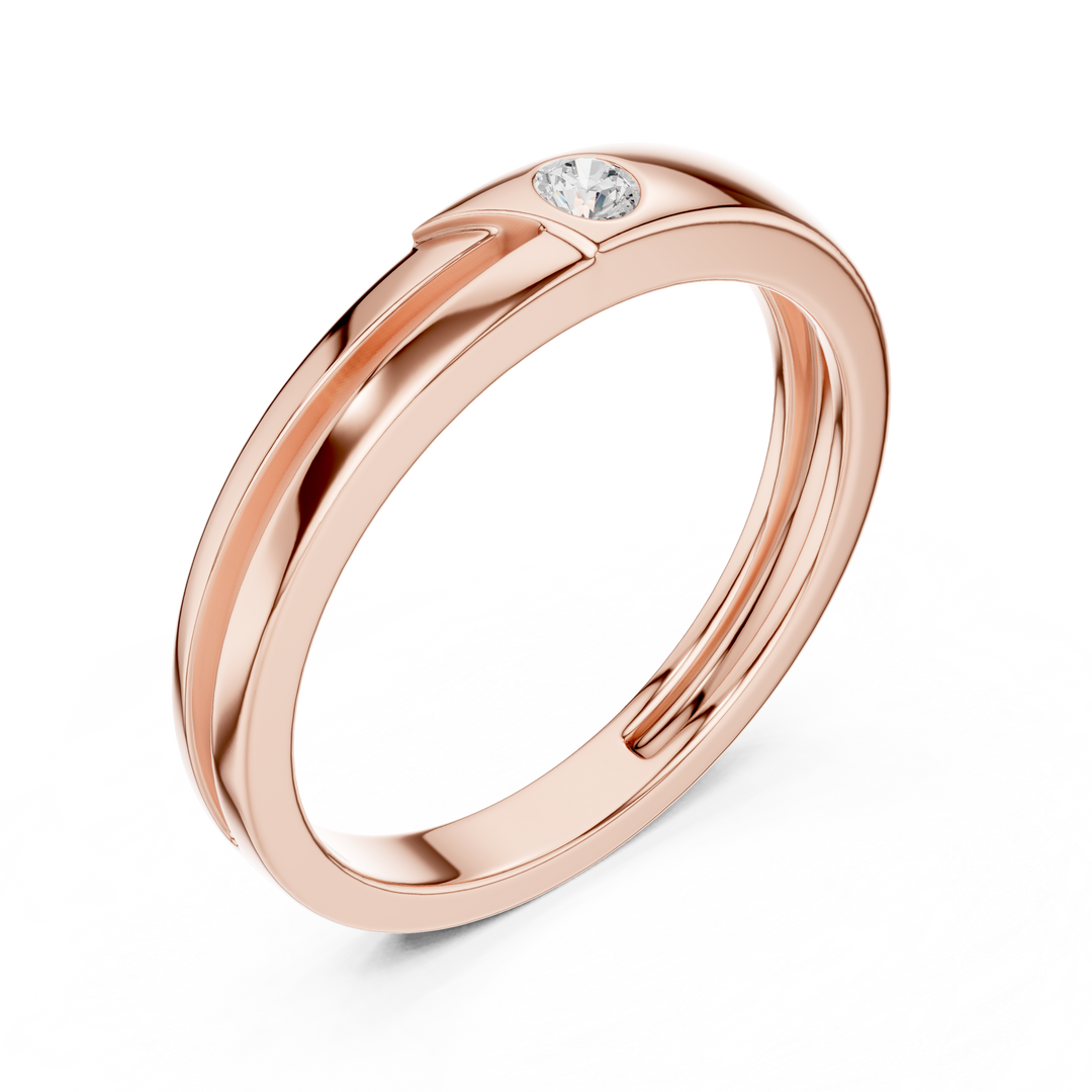 Flush Solitaire Mens Ring — 0.07ct