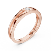 Flush Solitaire Mens Ring — 0.07ct