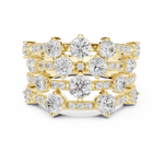 Load image into Gallery viewer, Golden Crown Multi-Row Diamond Cocktail Ring
