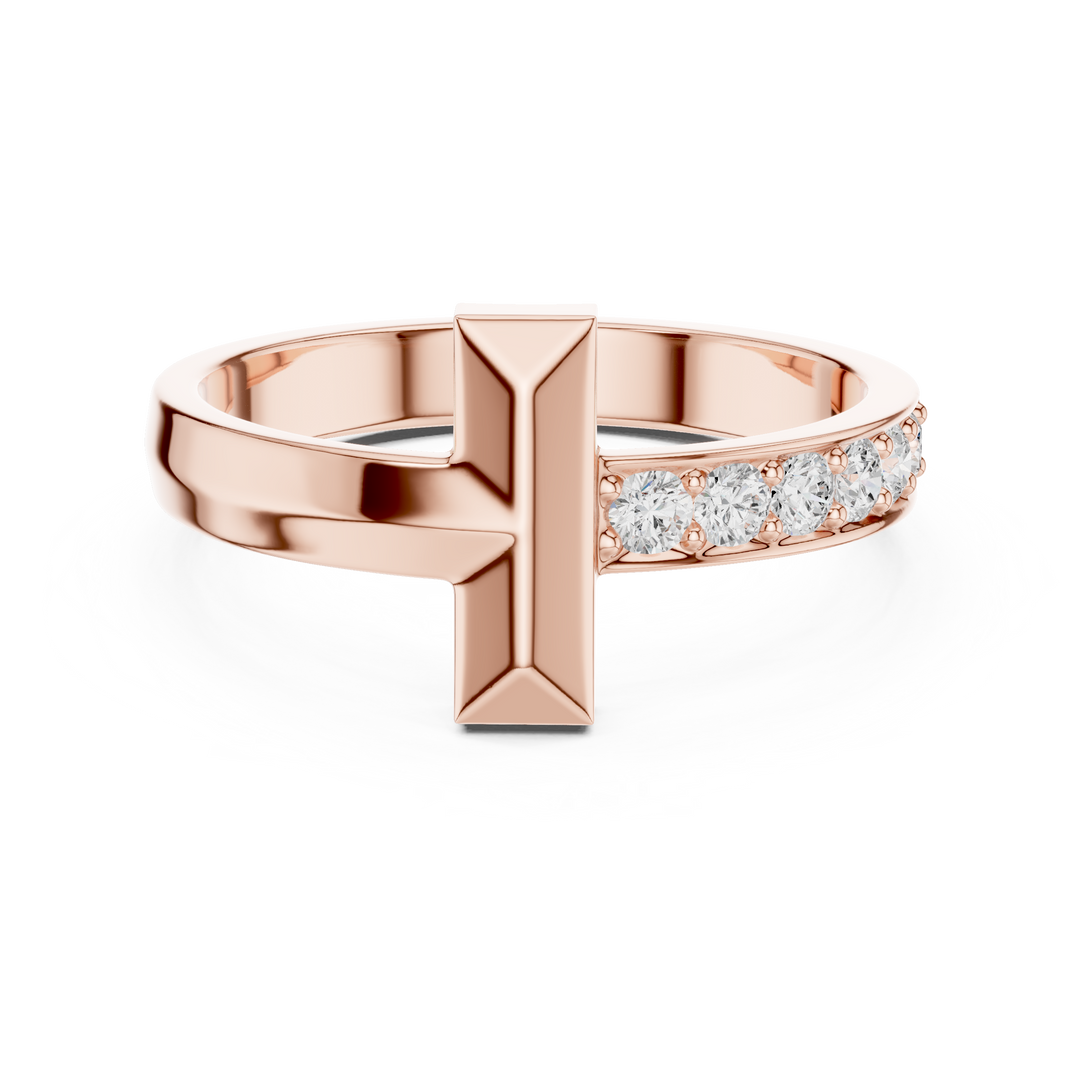 Cross Bar Mens Ring — 0.21ct