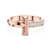 Cross Bar Mens Ring — 0.21ct