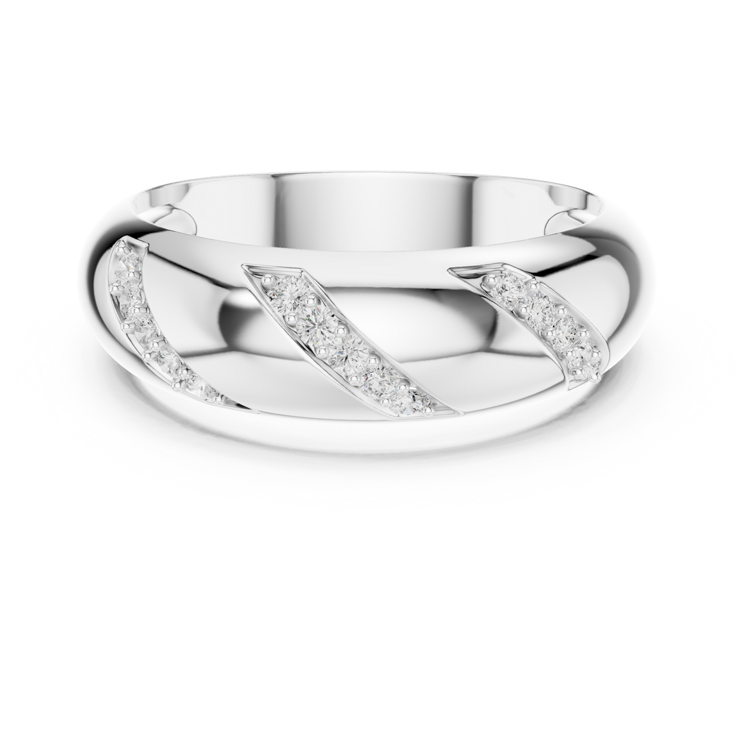 Curved Pavé Mens Ring — 0.13ct