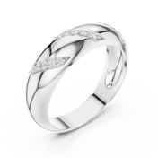 Curved Pavé Mens Ring — 0.13ct