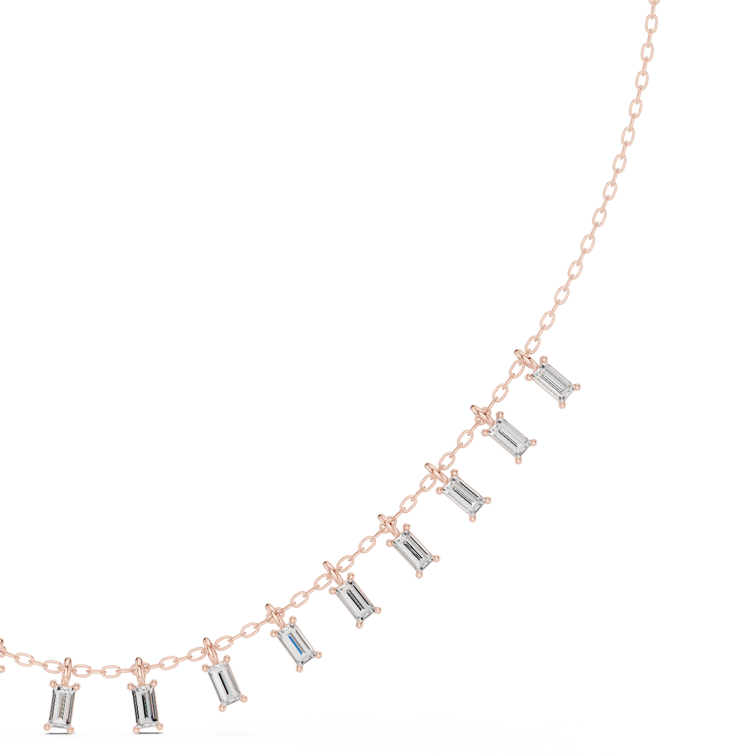 Graduated Baguette Tennis Necklace — 1.74ct