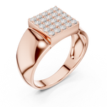 Load image into Gallery viewer, Rectangular Pavé Signet Mens Ring — 0.45ct
