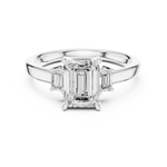 Load image into Gallery viewer, Élégance Emerald Three-Stone Diamond Ring
