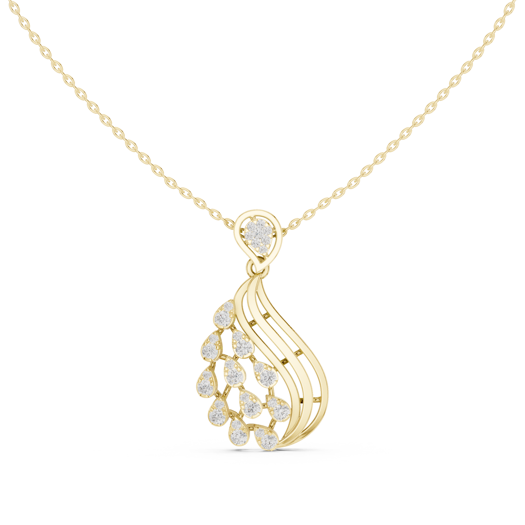 Triple Wire Teardrop Pendant — 0.69ct