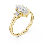 Load image into Gallery viewer, Celestia Marquise Three-Stone Diamond Engagement Ring
