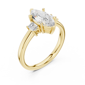 Celestia Marquise Three-Stone Diamond Engagement Ring