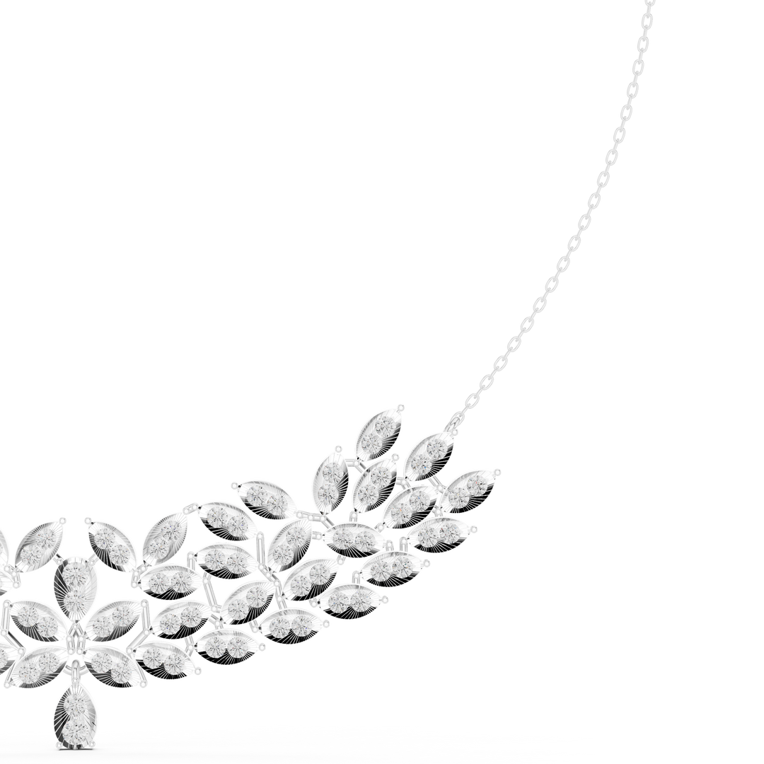 Peacock Fan Choker Necklace — 4.24ct