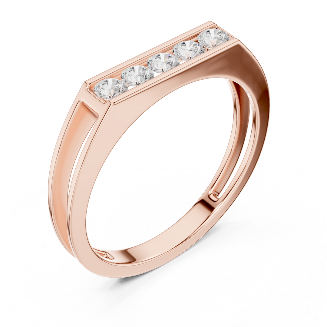 Marquise Channel Mens Ring — 0.50ct