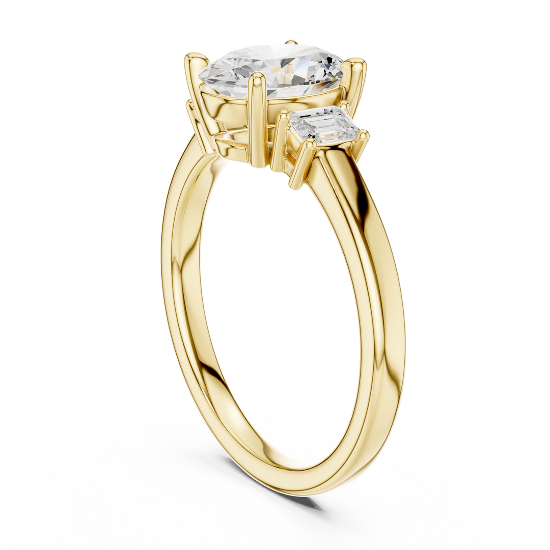 Marquette Oval Three-Stone Diamond Ring
