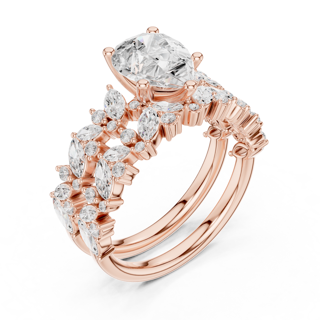 Raindrop 1.60ct Pear Shape Diamond Ring