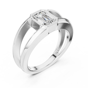 Emerald Bezel Mens Ring — 1.00ct