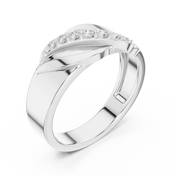 Graduated Diagonal Mens Ring — 0.14ct