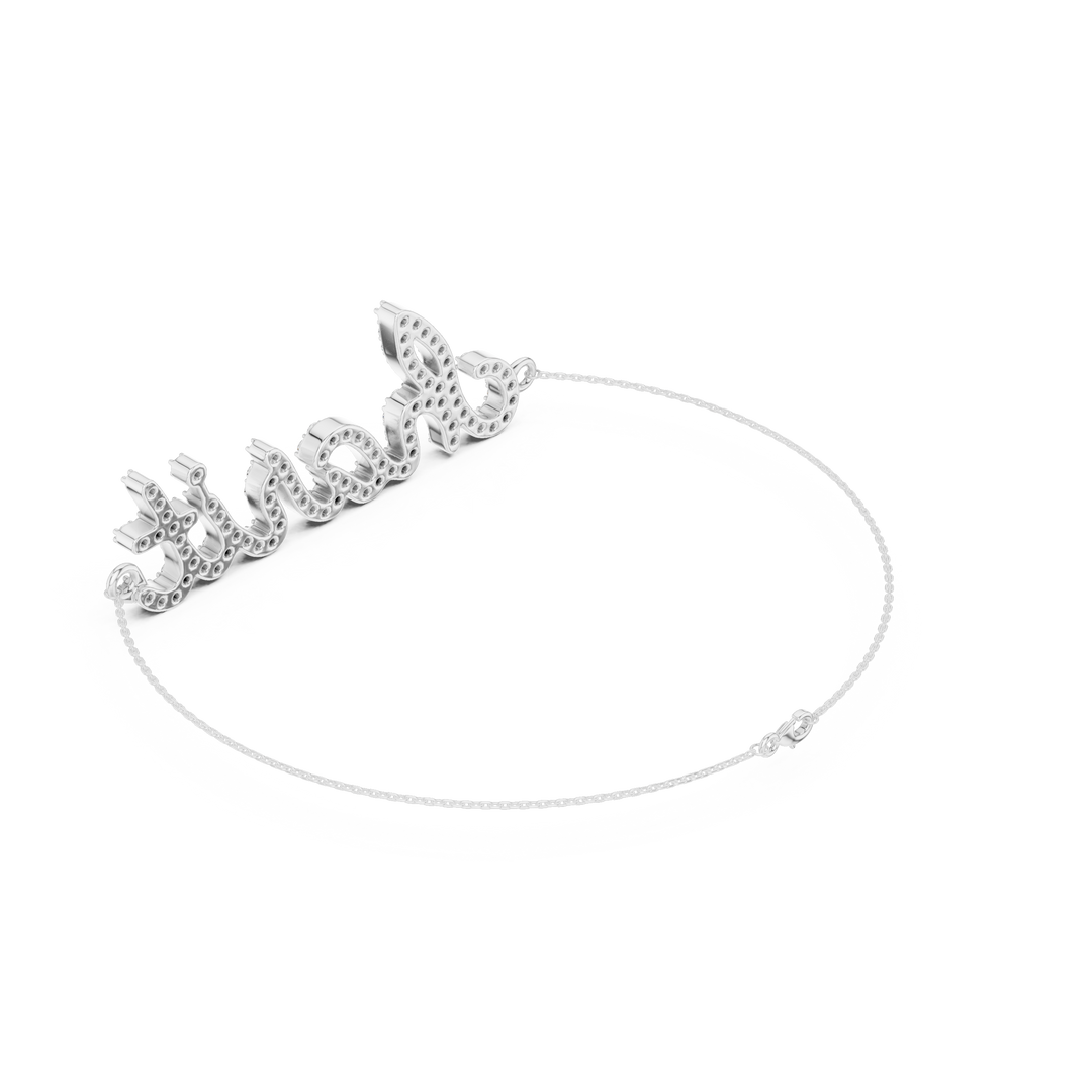 Script Nameplate Men's Bracelet — 0.85ct