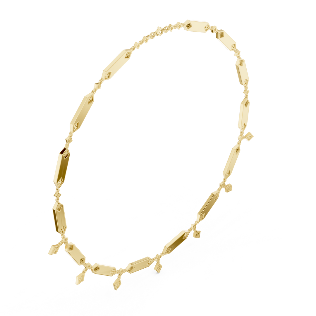 Geometric Bar Station Necklace — 1.34ct