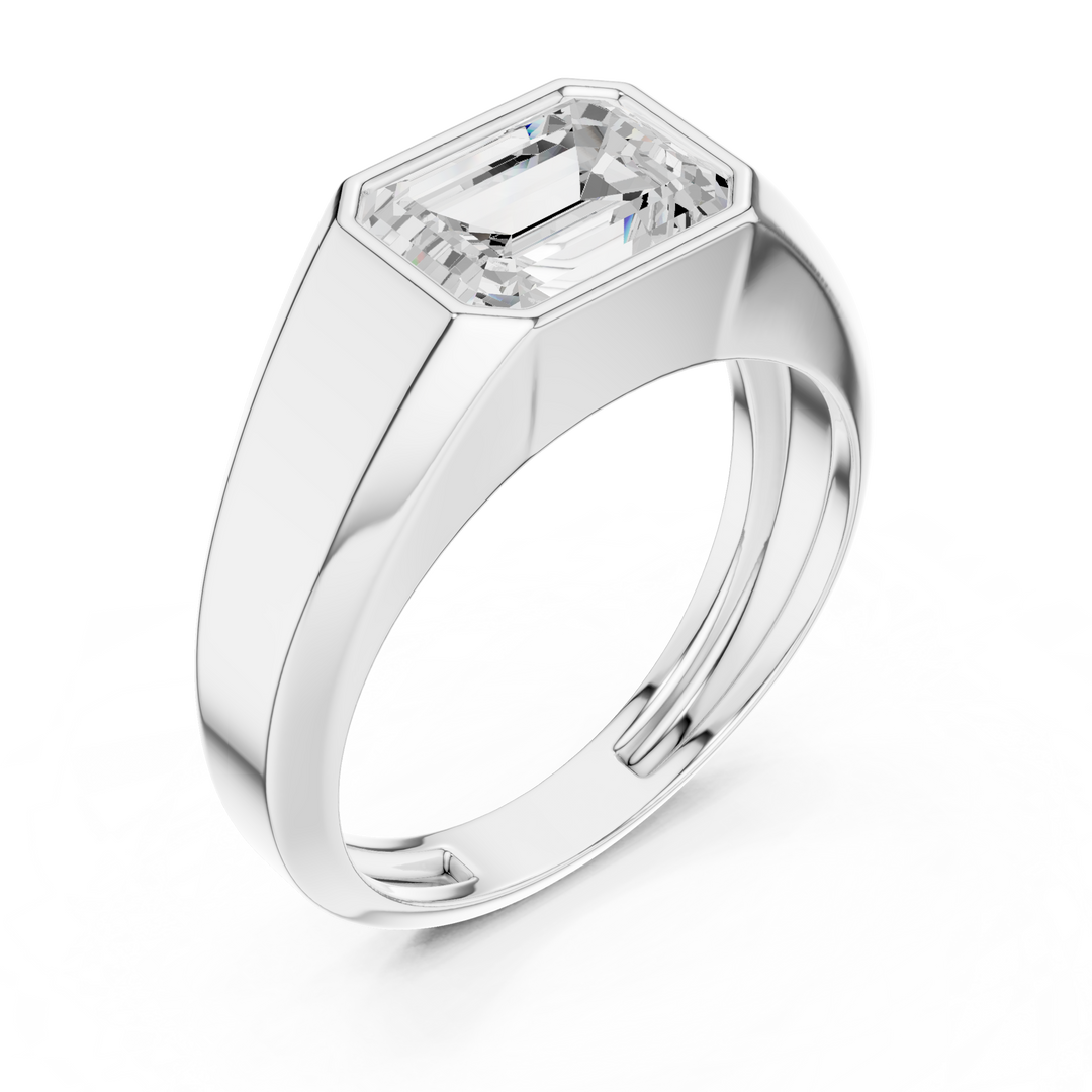 Emerald Signet Mens Ring — 1.80ct
