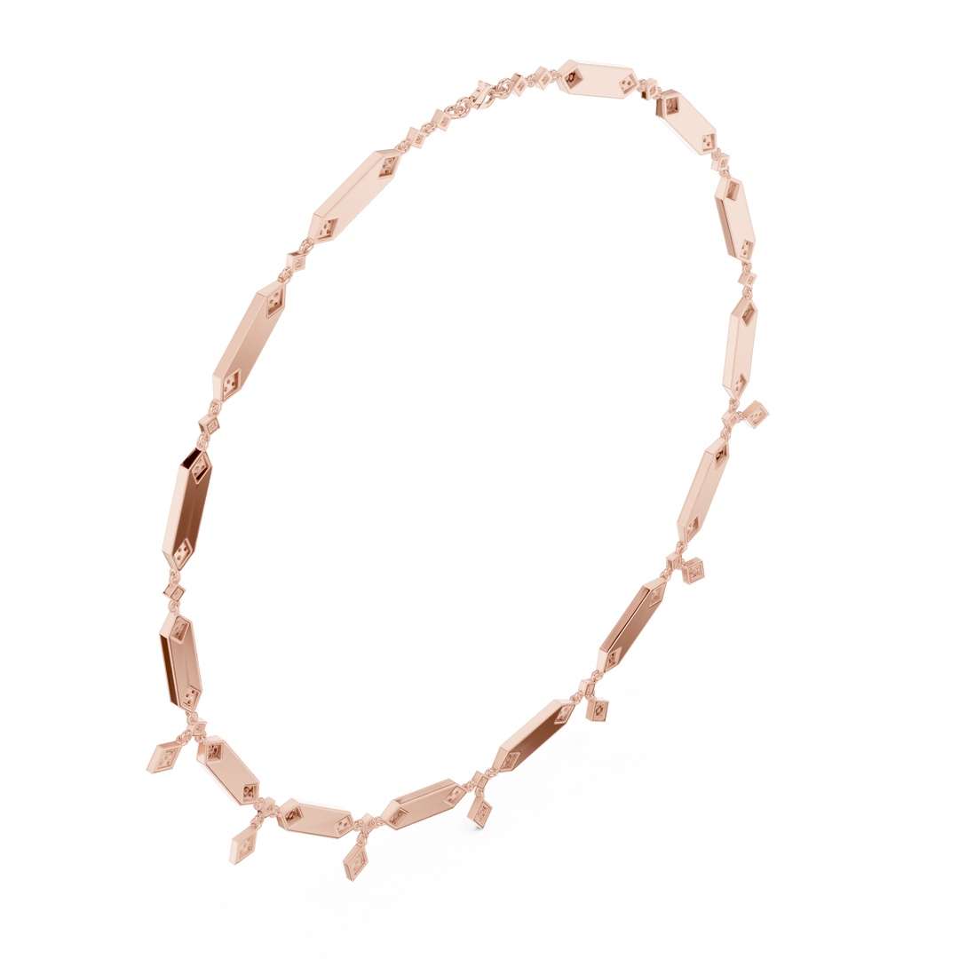 Geometric Bar Station Necklace — 1.34ct