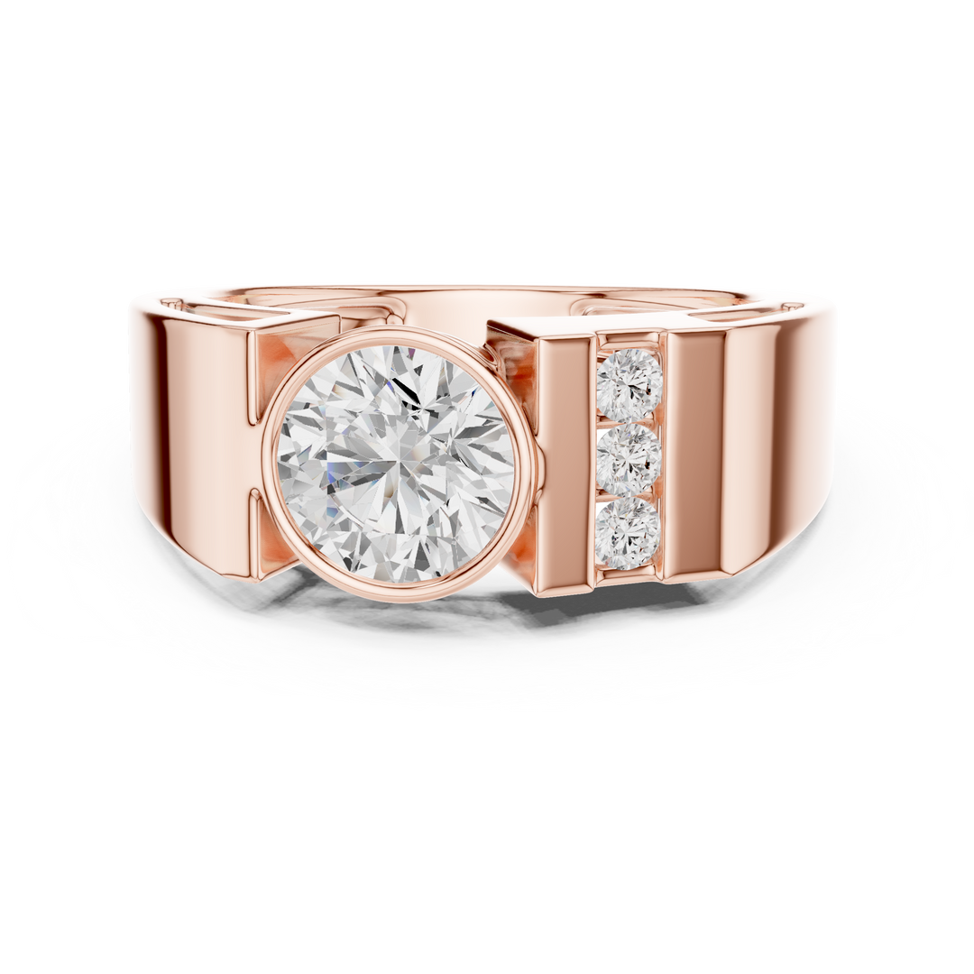 Channel Shoulder Mens Ring — 1.21ct