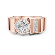 Channel Shoulder Mens Ring — 1.21ct