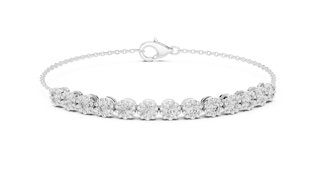 Diamond Cluster Charm Bracelet — 1.43ct