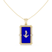 Anchor Dog Tag Pendant — 0.68ct