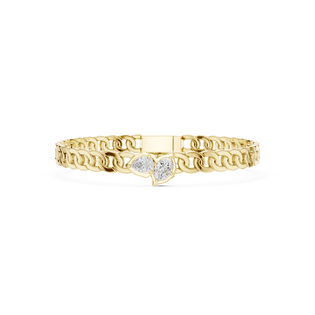 Curb Chain Station Men's Bracelet — 1.03ct