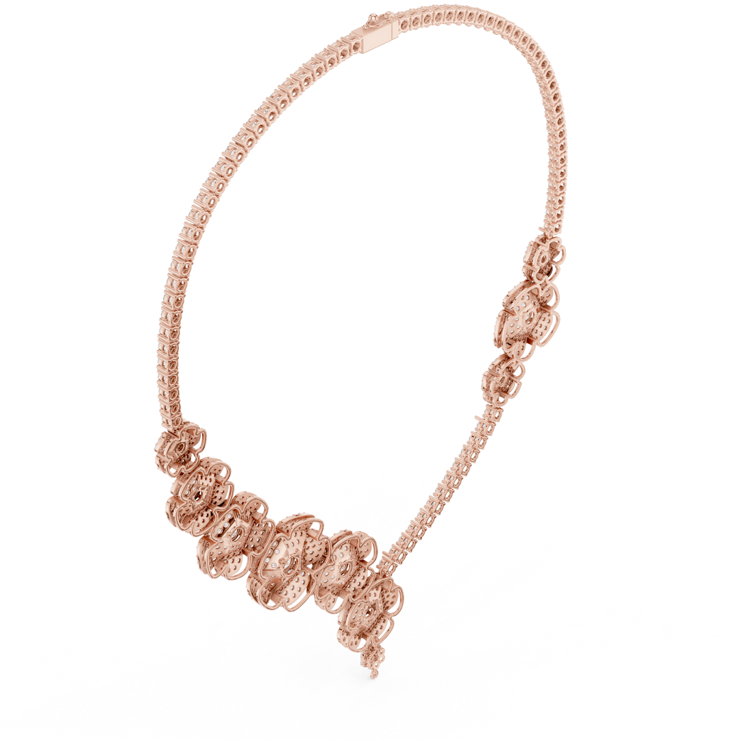 Grand Floral Statement Necklace — 18.60ct