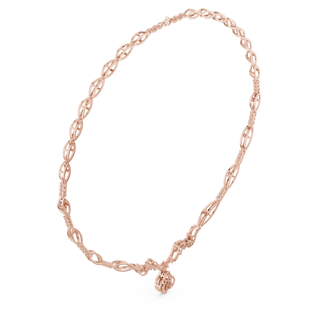 Oval Link Tassel Necklace — 1.84ct