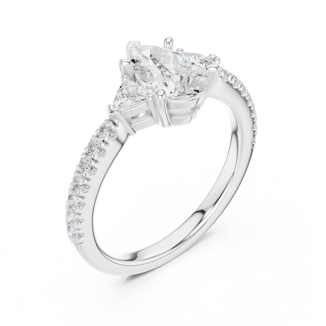 Dewdrop Pear Cut Diamond Ring